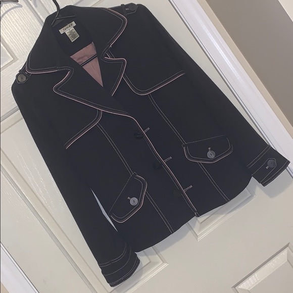 Jendo women’s blazer - charcoal grey / pink - Picture 1 of 9